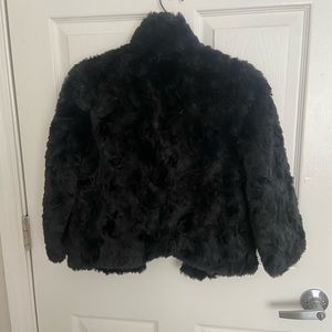 Black faux fur jacket
